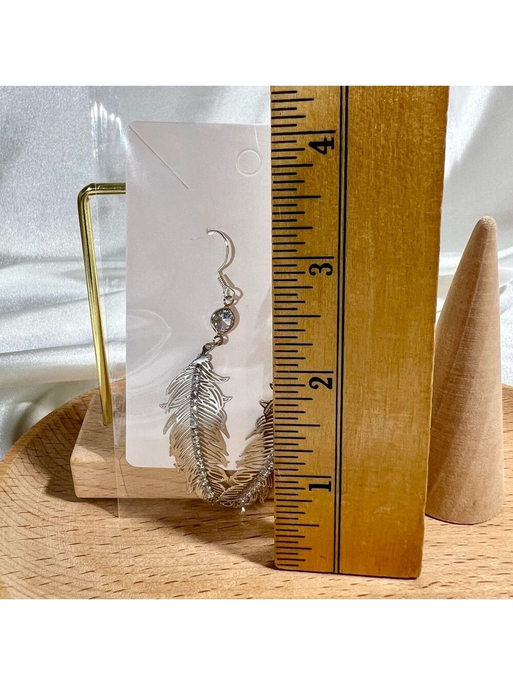 Silver Feather Earrings Only - Picture 4 of 5